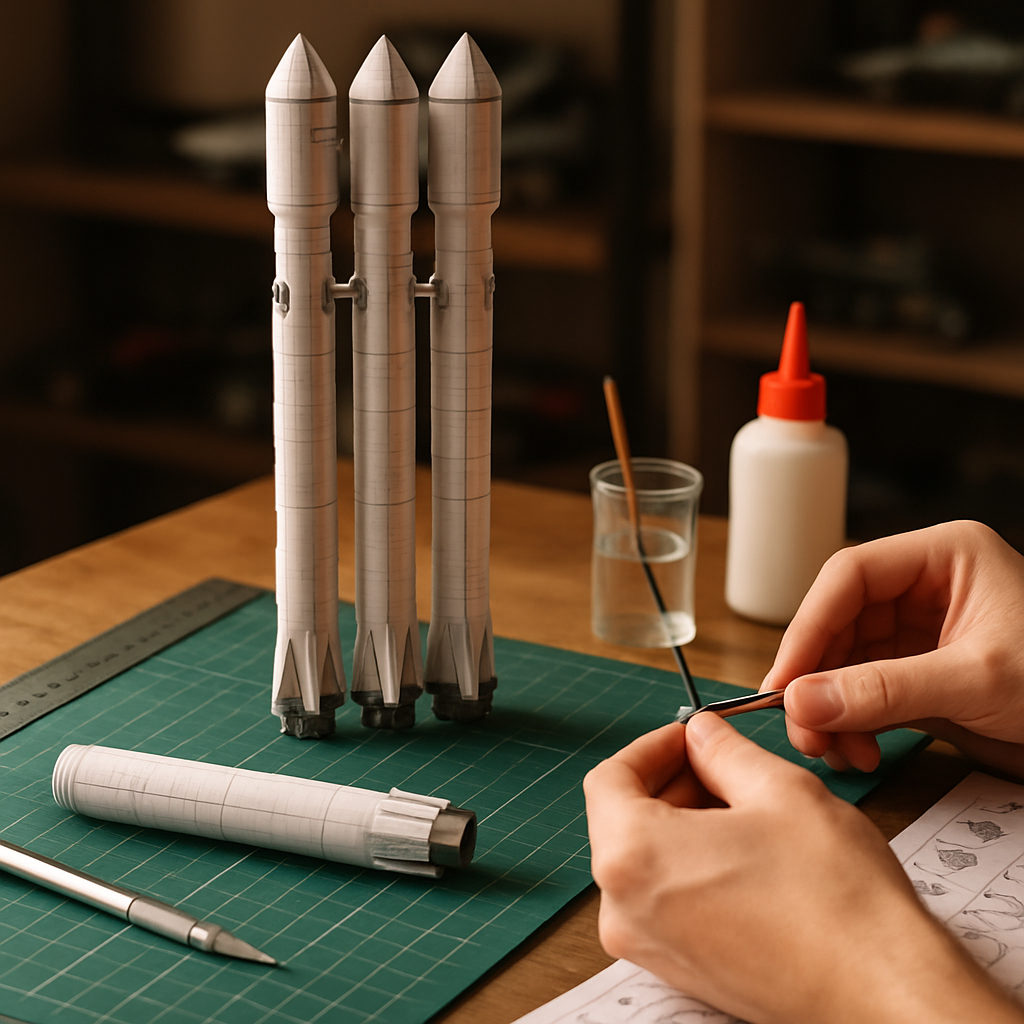 Falcon Heavy Bausatz Bauplan | spacecraftpapermodels.com